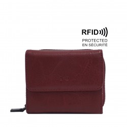 Amber Bi-Fold Wallet - Wine Red